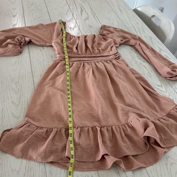 Elegant Tan Women's Dress - Picture 9 of 13